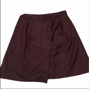 NWT Faconnable Egg Plant Pleated Faux Wrap Skirt